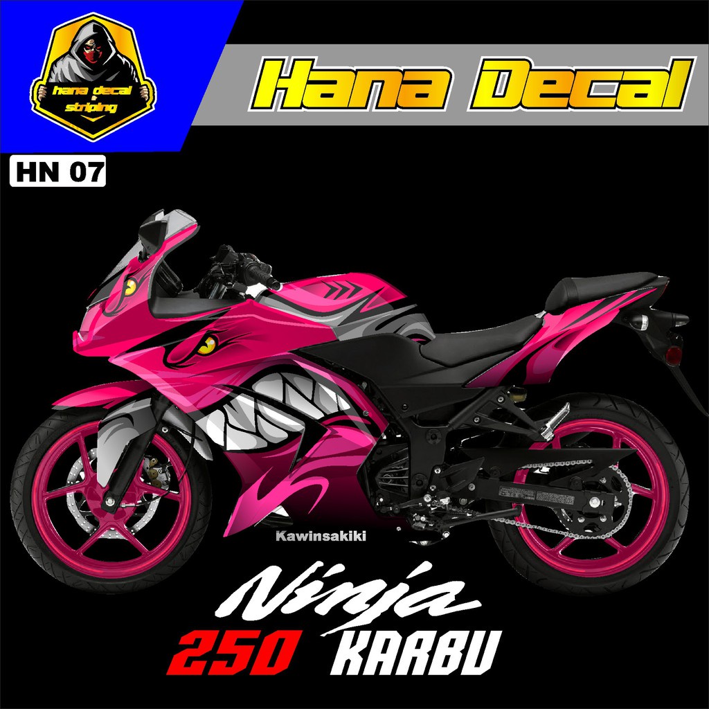 VARIASI DECAL NINJA 250 KARBU DECAL NINJA 250 KARBU STICKER KAWASAKI NINJA 250 KARBU kode 07