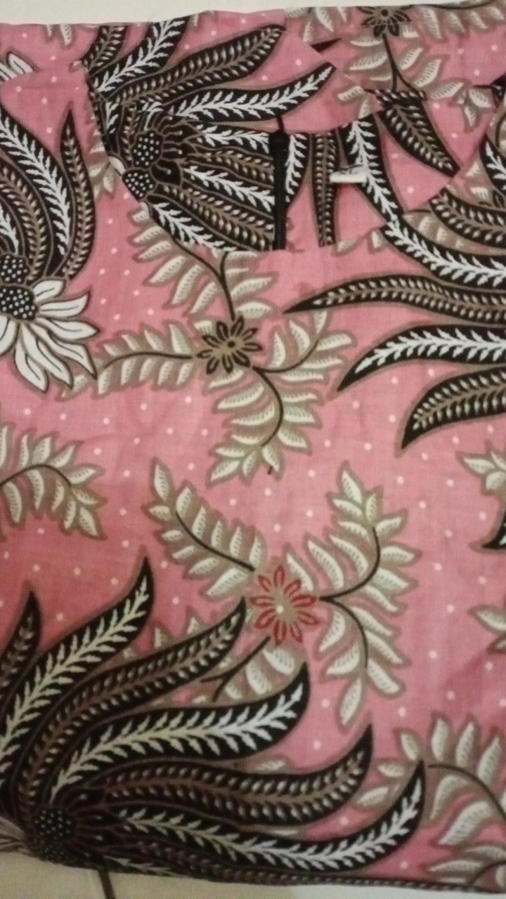 Batik Wanita Atasan Blouse Modern Warna Pink Model Peplem