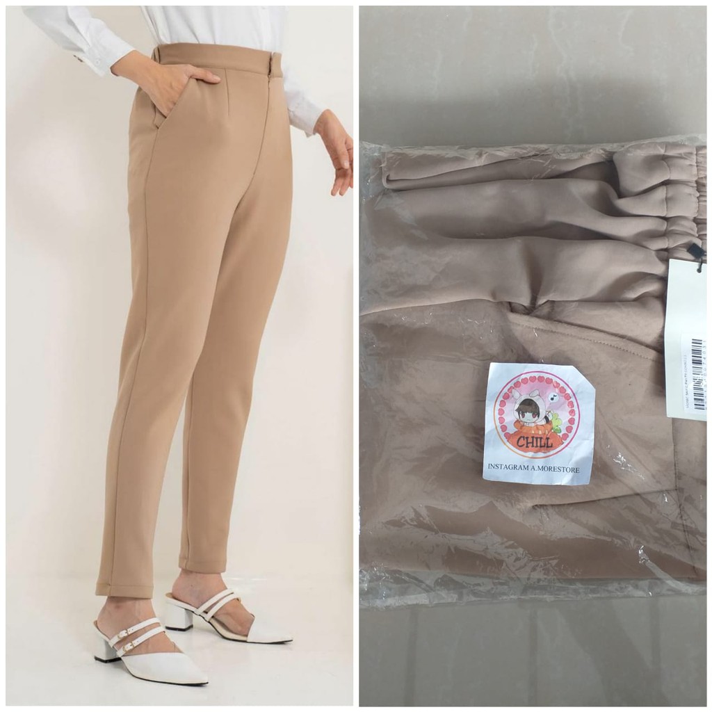 MONIC BASIC PANTS VIERA PANTS GEULISCATALOG GEULISOFFICIALSHOP BLACK DARK GREY BROKEN WHITE BEIGH NA