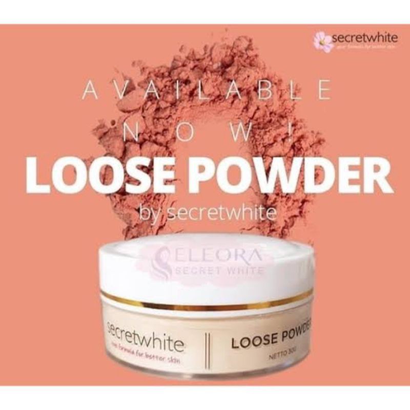 SECRET WHITE LOOSE POWDER ELEORA ORIGINAL FULL SIZE SHADE NATURAL