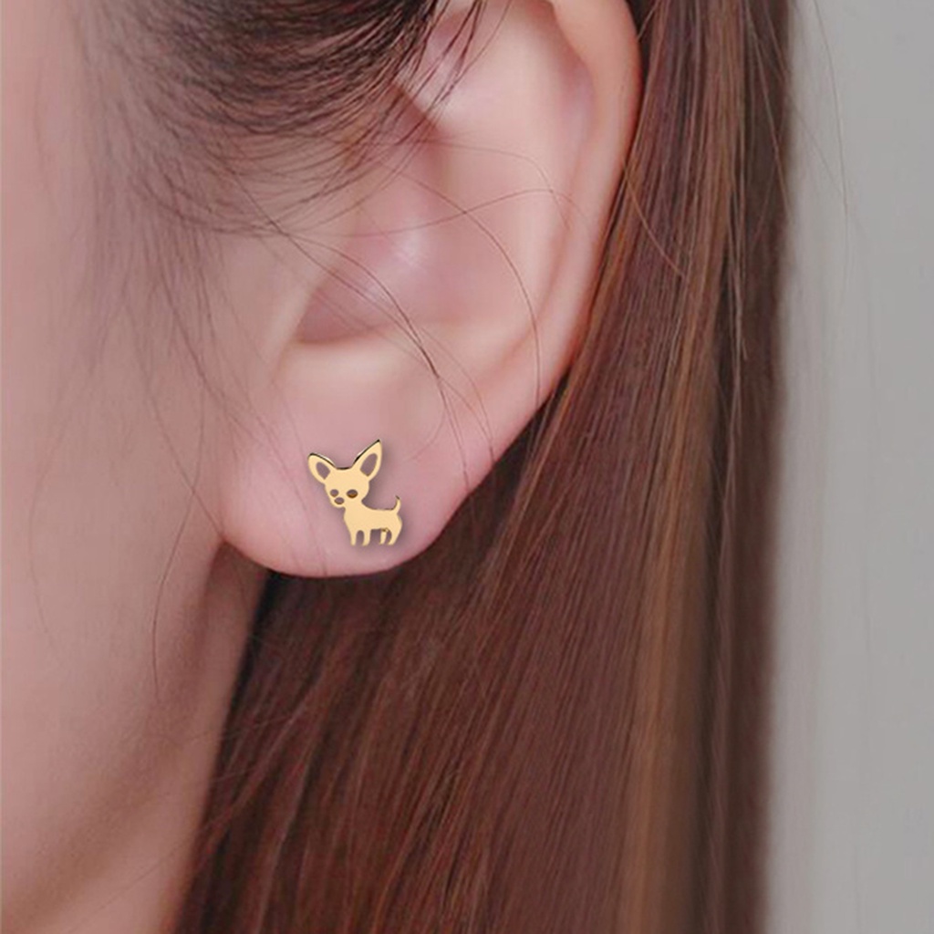Hu Hu Hu Hu Hu Alat Bantu Pasang Kacamata♡ 1 Pasang Anting Stud Hollow out Bahan Stainless Steel Gaya Korea Untuk Wanita