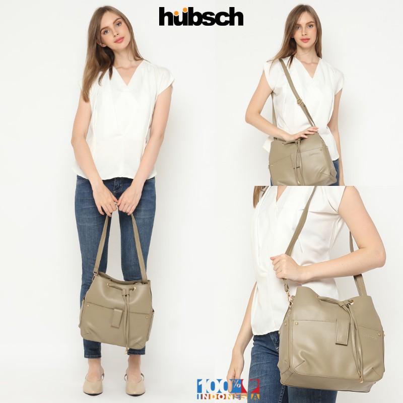 Hubsch  Tas Wanita Selempang Kode 21139 Tas Selempang Mode Serut Bahan Kulit Jeruk Halus