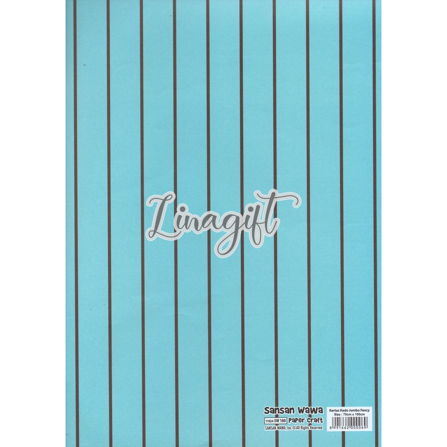 ( 5 Lembar ) JUMBO SALUR - KERTAS KADO SANWA - GIFT WRAP PAPER KOTAK KOTAK KECIL MINI SEDANG PINK BLUE VINTAGE HORIZONTAL STRIPES LINES GARIS BIRU PINK TOSCA HITAM PUTIH