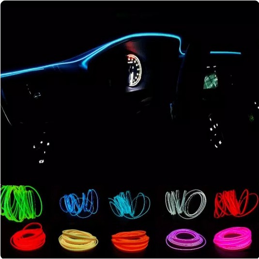 Lampu led Ambience ambient Light Dashboard Interior Lis Mobil Mobil 2 Meter Neon 3 meter el wire 12V