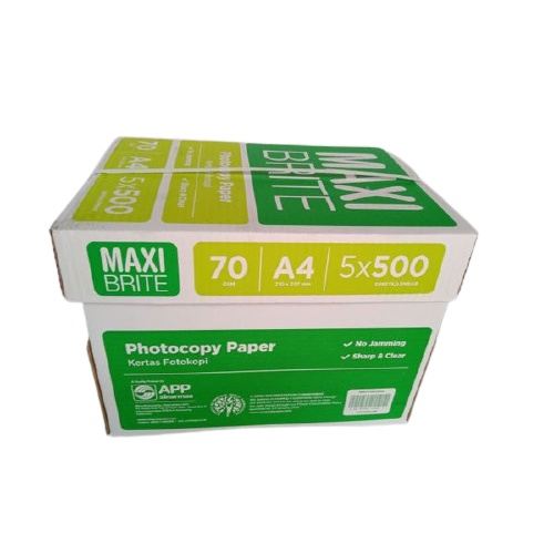 

KHUSUS GRAB / KERTAS HVS 70 A4 MAXI BRITE - DUS ISI 5 RIM