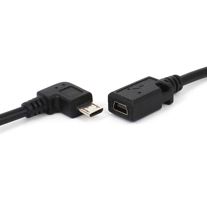 (LUCKID) Adapter Konverter micro usb male Ke mini female 90 Derajat