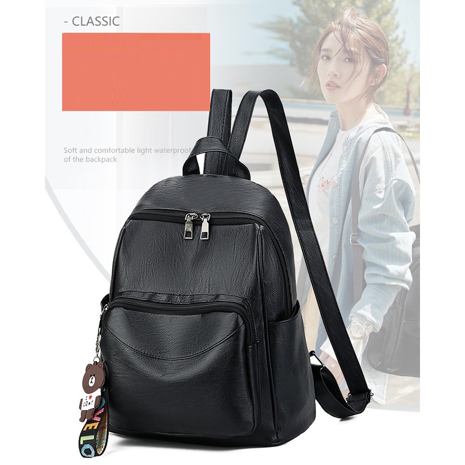 Tas Ransel Fashion Wanita JX 855 Free Gantungan - Tas Ransel Cewe Import - Backpack Wanita Trendy