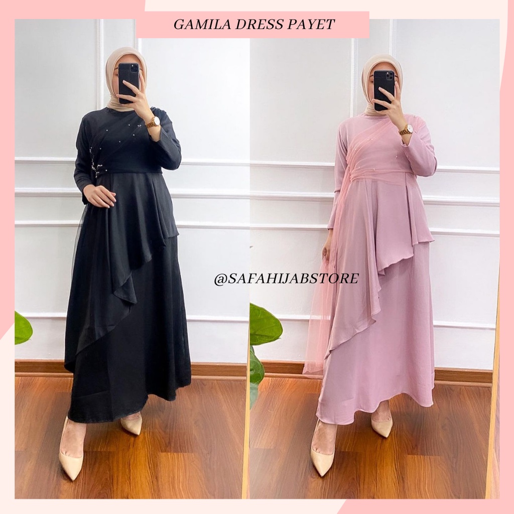 GAMILA DRESS / DRESS PAYET / SERAGAMAN / DRESS KONDANGAN / DRESS RAYA