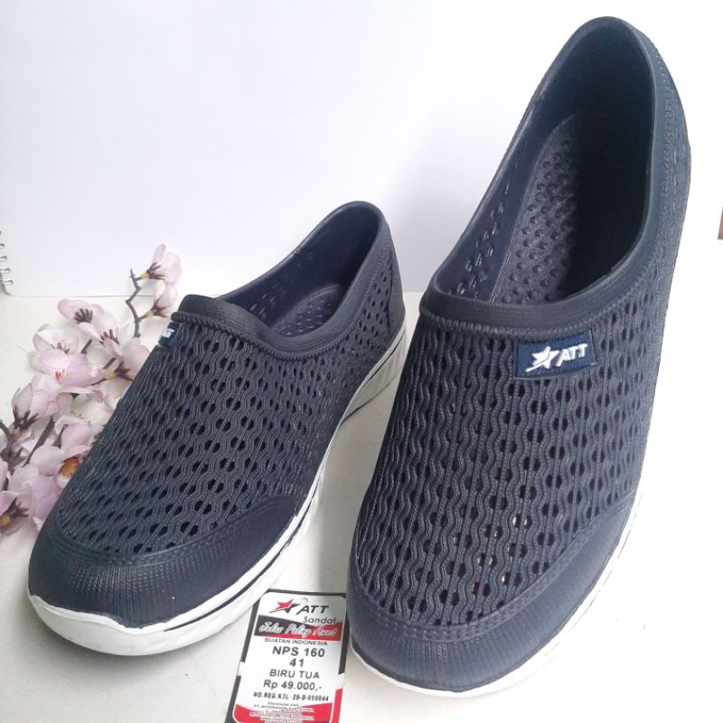 Sepatu Karet Pria ATT NPS 160 | Sepatu Slip On Selop Elastis | Sepatu Anti Air Uk _40-43