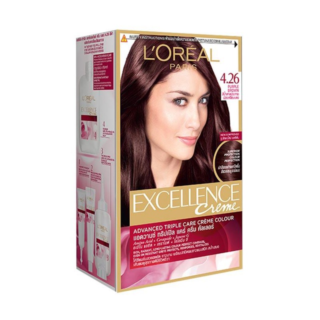 L Oreal Paris Excellence Creme 4 26 Cat Rambut Purple Brown