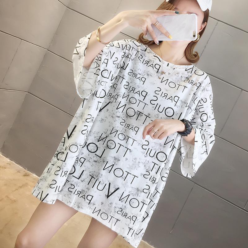 Oversize Tee Tshirt Wanita Model Longgar Motif Tulisan Paris