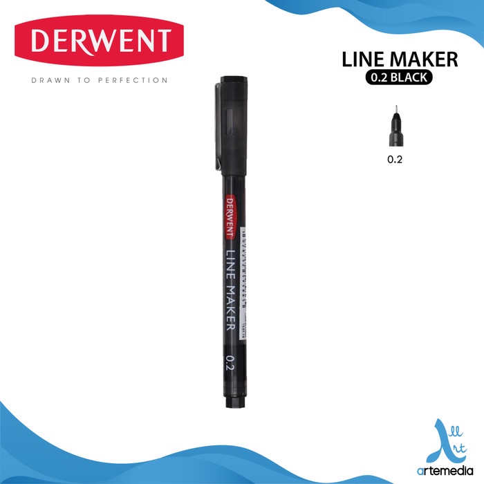

(DISKON TERMURAH) Drawing Pen Derwent Line Maker Pena Gambar Satuan - Black 0.2