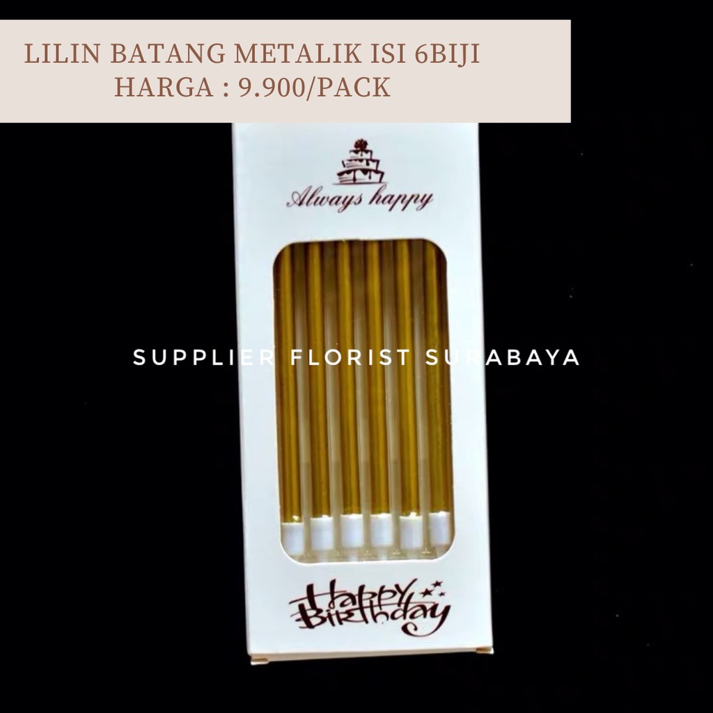 LILIN BATANG BIRTHDAY ULANG TAHUN METALIK ISI 6 BIJI PER PACK