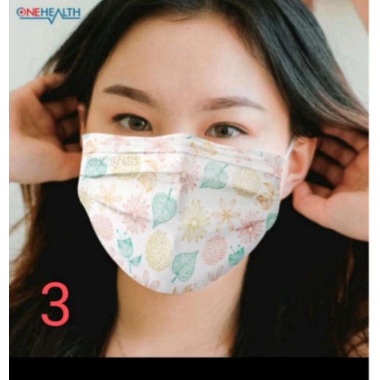 Onehealth Masker Medis Motif Dewasa Colour Live 3 Ply Surgical Face Mask