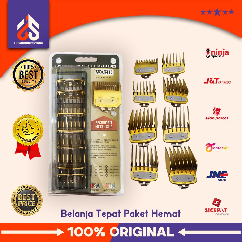 Wahl Clipper Guard Set Gold Sepatu Kliper Cliper Alat Cukur Pangkas Rambut Barbershop