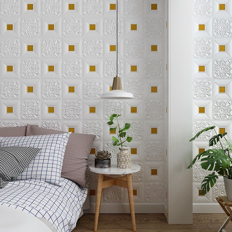 wallpaper plafon dan dinding 3d motif batik minimalis