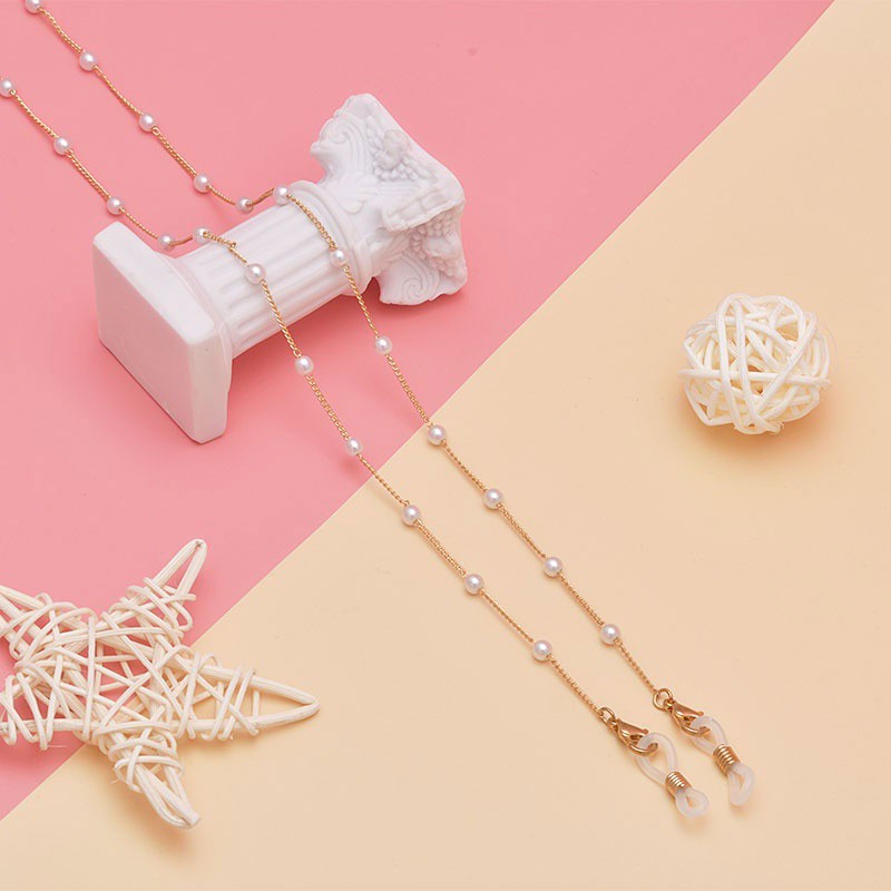 XiaoboACC Strap Masker Kalung Rantai Kacamata Anti Hilang Aksen Mutiara Gaya Korea