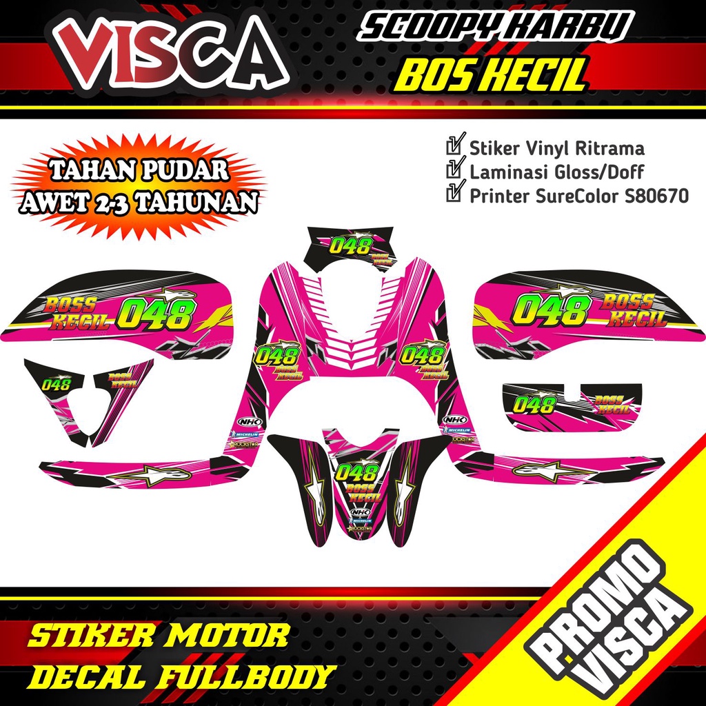 Decal Scoopy Karbu Full Body Stiker Scoopy Karbu Dekal Scoopy Karbu Racing