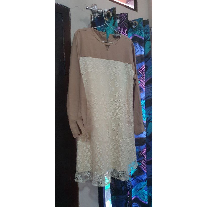 preloved tunik brukat merk JJ Casual