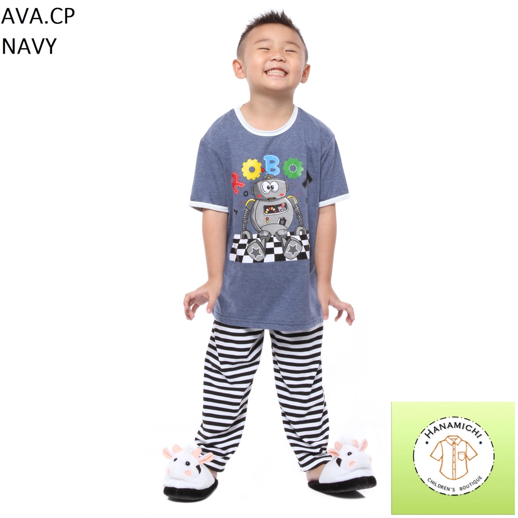 Hanamichi AVA.CP Setelan Baju Tidur Anak Bergambar Lengan Pendek