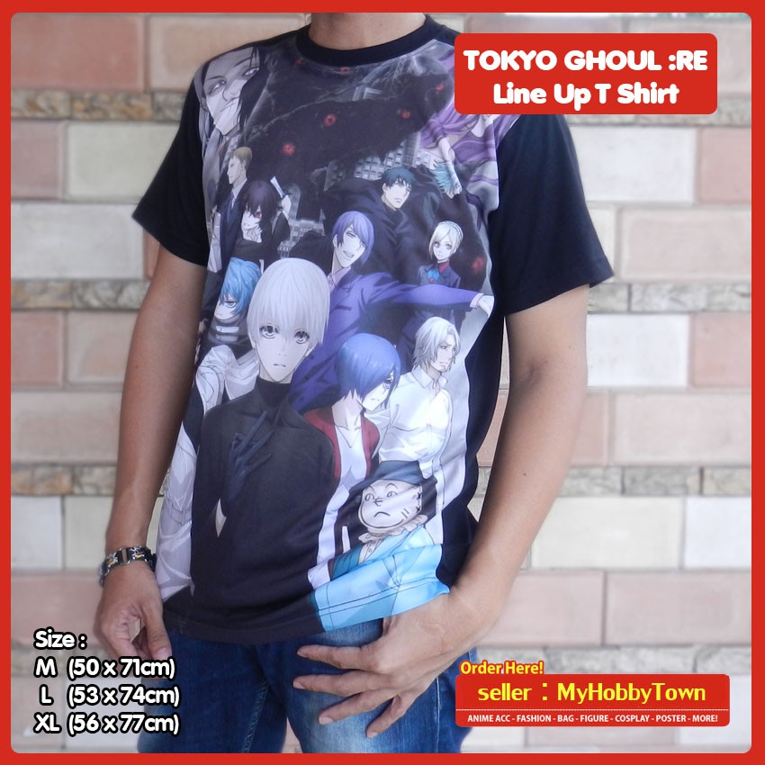 Kaos Anime Tokyo Ghoul Re Line Up Kaneki Ken Full Print