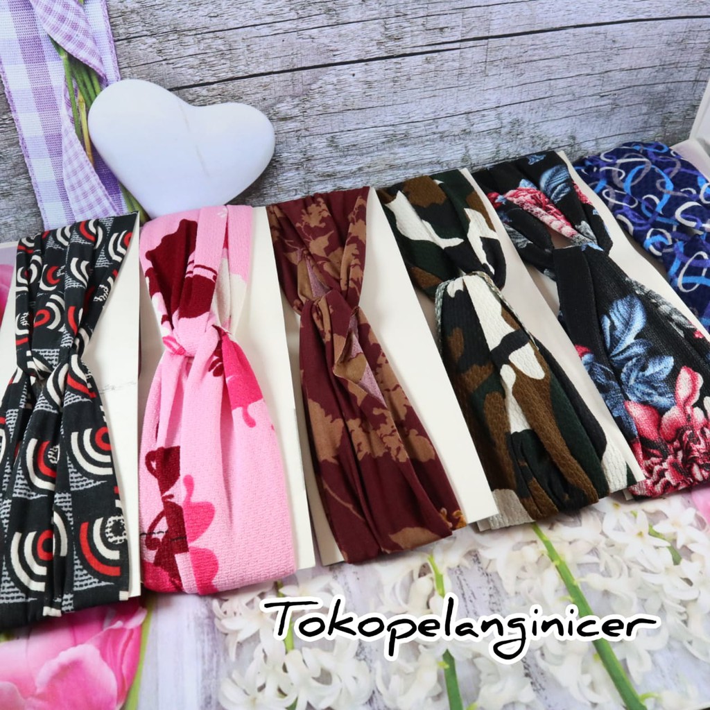 Bando Bandana Kain Motif Ala Korea Tokopelanginicer