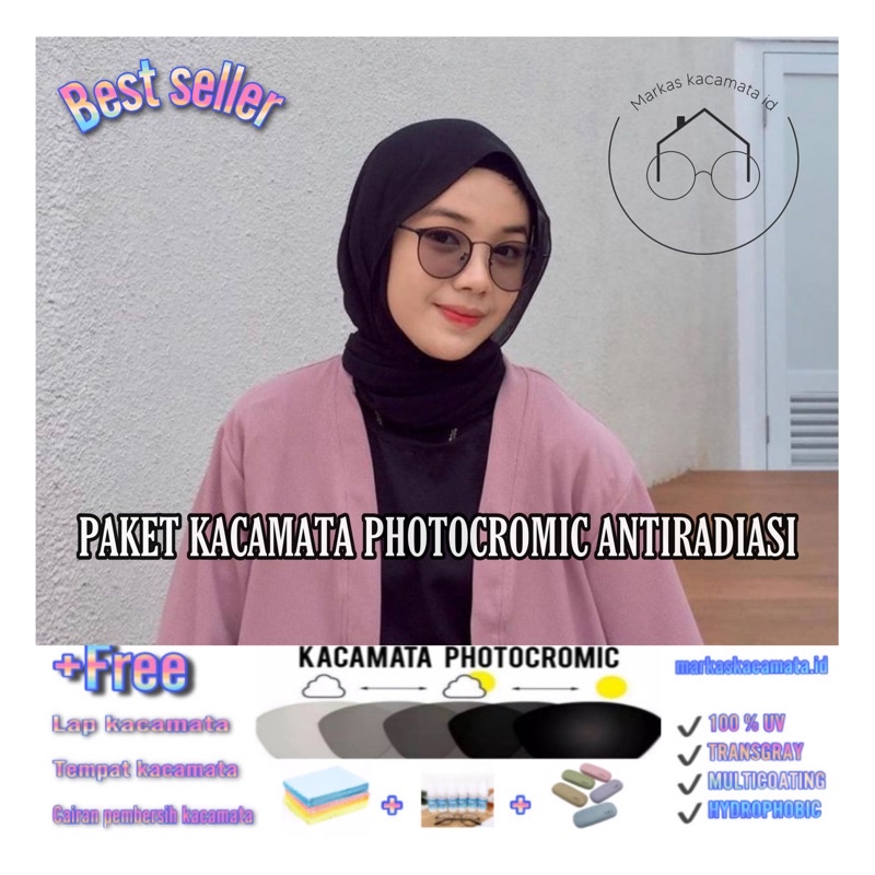 [63035]Kacamata Photocromic Antiradiasi Best seller |Kacamata Antiradiasi |Kacamata Minus|Cylinder