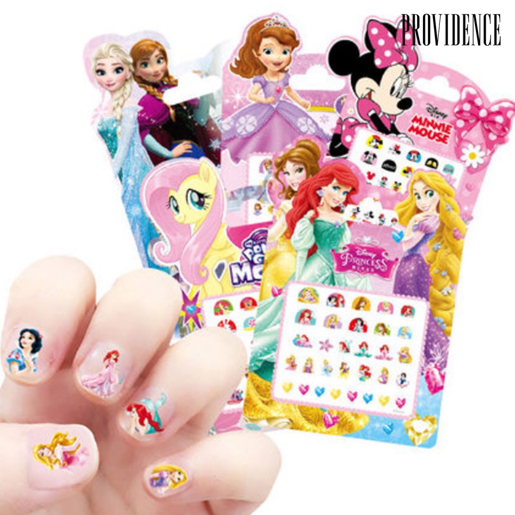 Providence 1Sheet Kids Girl Mickey Snow White Elsa Nail Stickers Adhesive Decals Decoration