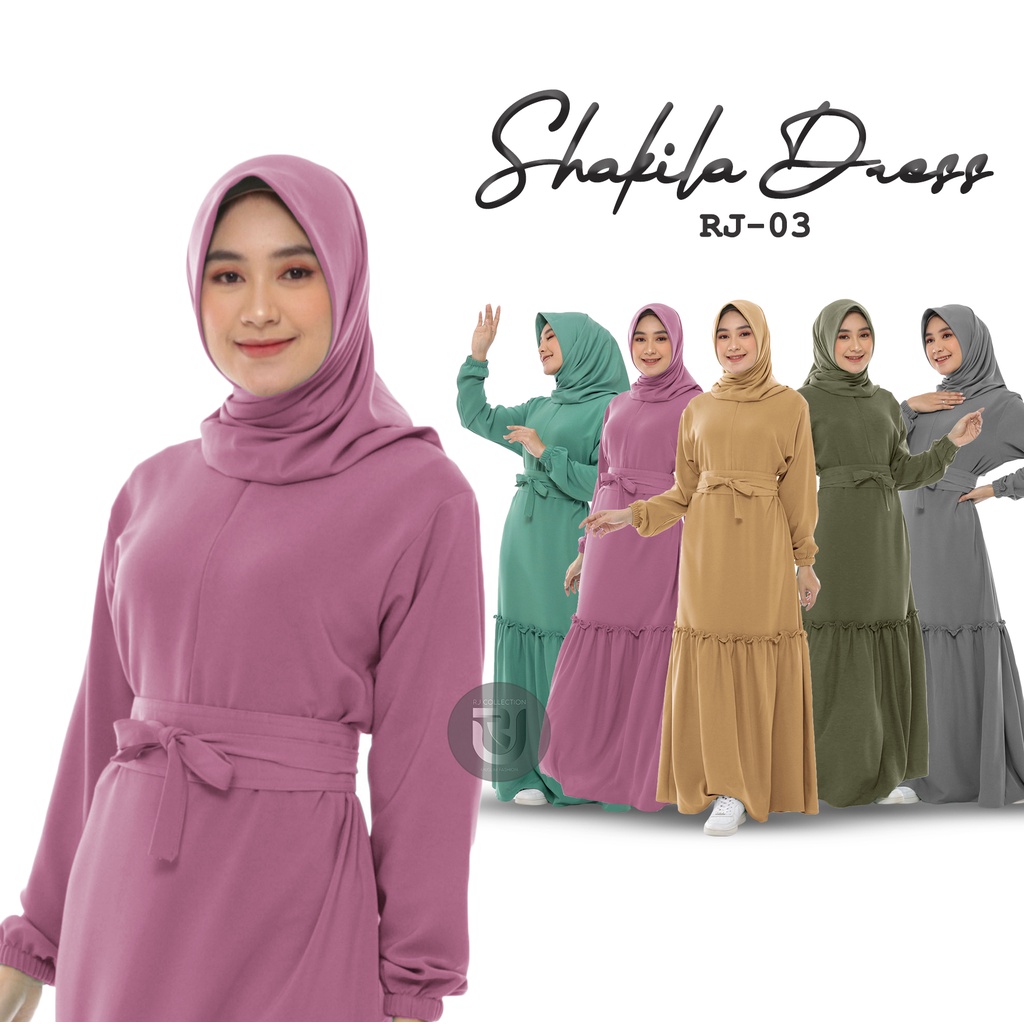 Gamis Shakila Premium Busui Friendly Kode RJ-03 by RJ Collection