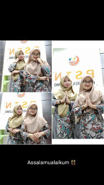 Xxl Gamis Kombi Lawasan Daun #2 Batik Cantik Syari Seragaman Pesta Kondangan Big Size Besar Jumbo