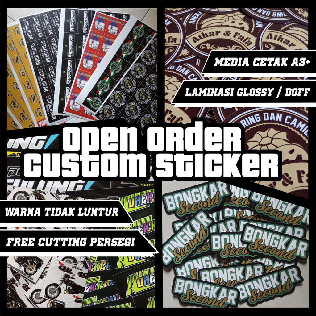 [STICKER CUSTOM] DIECUT & STANDAR. VINYL ,BONTAK,TRANSPARAN A3 ...