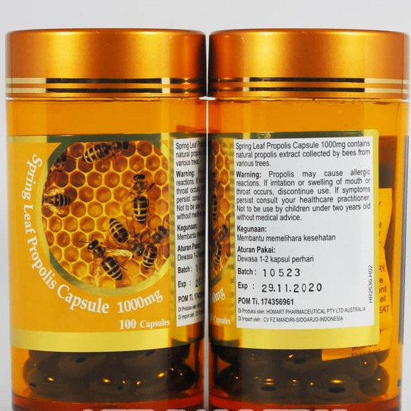 Spring Leaf Propolis Capsule 1000mg Isi 100kapsul Springleaf ORIGINAL