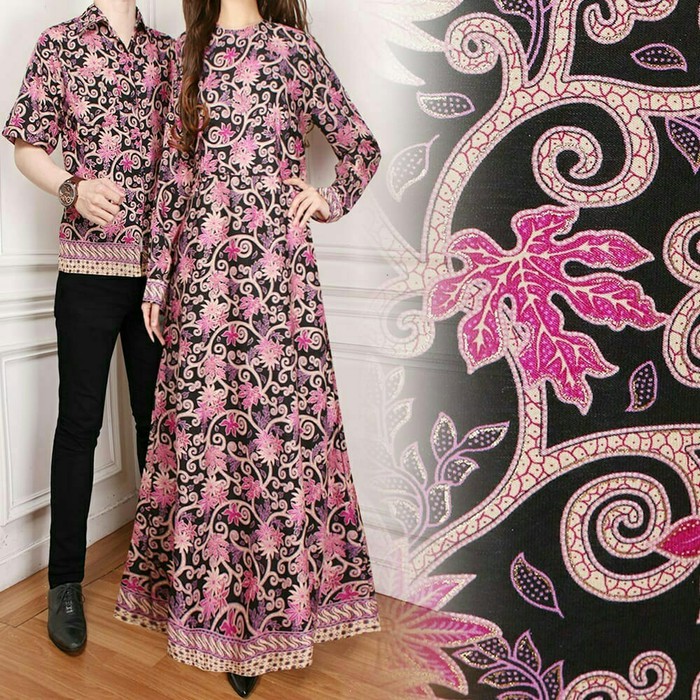 kaos Couple CP Naraya Dusty Batik Couple Gamis Couple