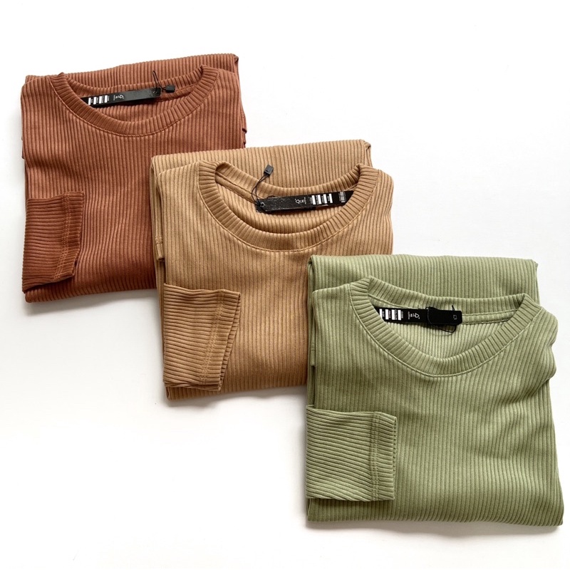 READYBASIC - BAJU KAOS LENGAN PANJANG BAHAN RIBB