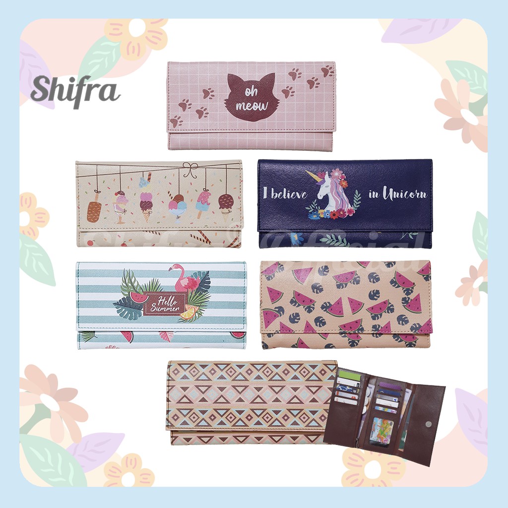 DOMPET LIPAT PENYIMPANAN UANG KARTU GAMBAR UNIK LUCU SHIFRA