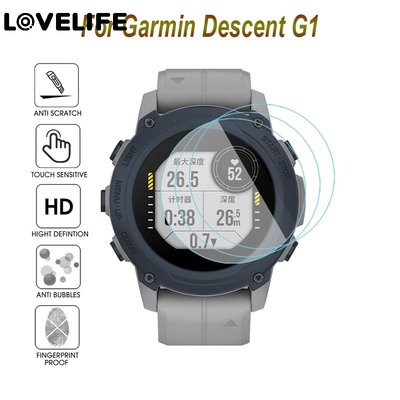 1pc Pelindung Layar Tempered Glass Anti Gores Untuk Smartwatch Garmin Descent G1