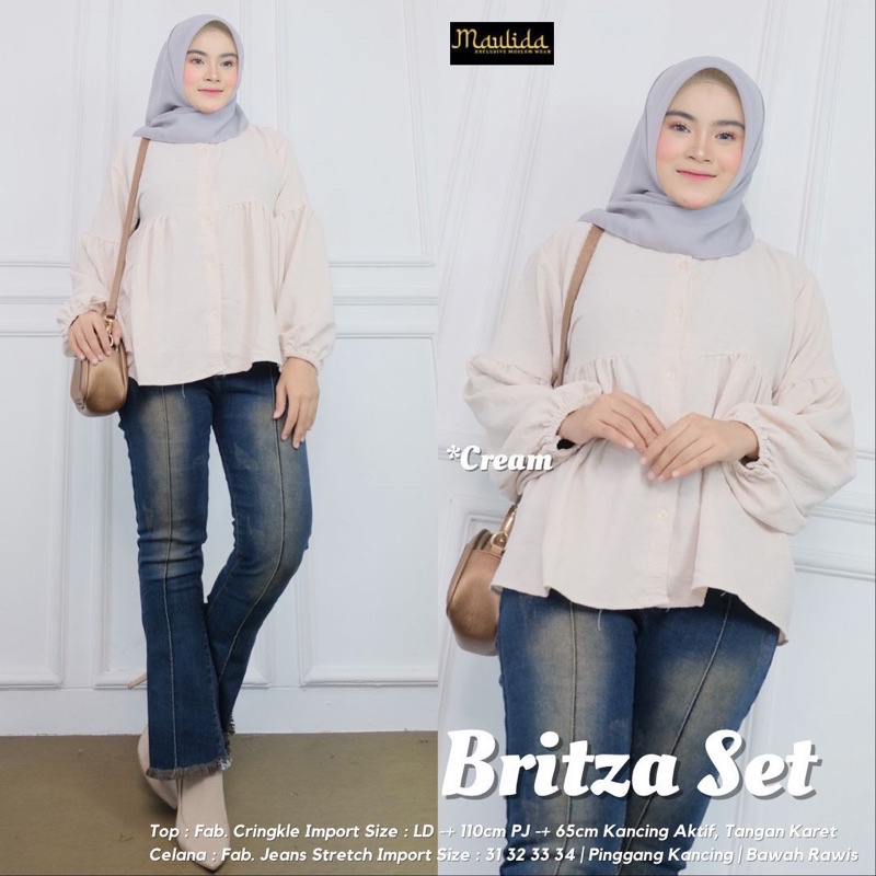 Baju Setelan Wanita Britza Set Setelan Jeans Wanita
