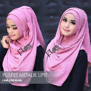 Dijual ONE STEP HIJAB PLISKET METALIK LIPIT By Flow Idea Diskon45%