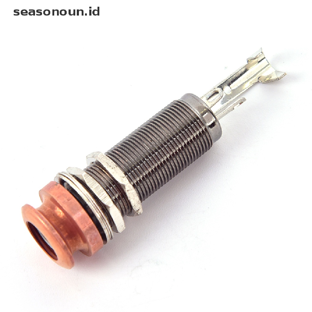 1pc Soket Jack Mono Input Output Bahan Kuningan Untuk Gitar Bass Elektrik