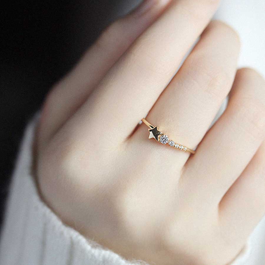 Cincin Kristal Berlian Bahan S925 Sterling Silver Gaya Korea Untuk Wanita