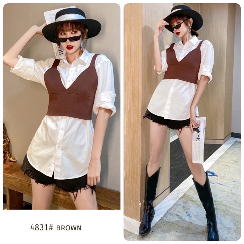 ATASAN BLOUSE 2in1 NAVARRA IMPORT