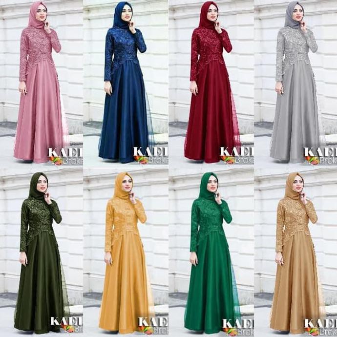 New RESTOK GAMIS PESTA BROKAT KAELLA ALL SERIES GAMIS BROKAT - Biru Promo