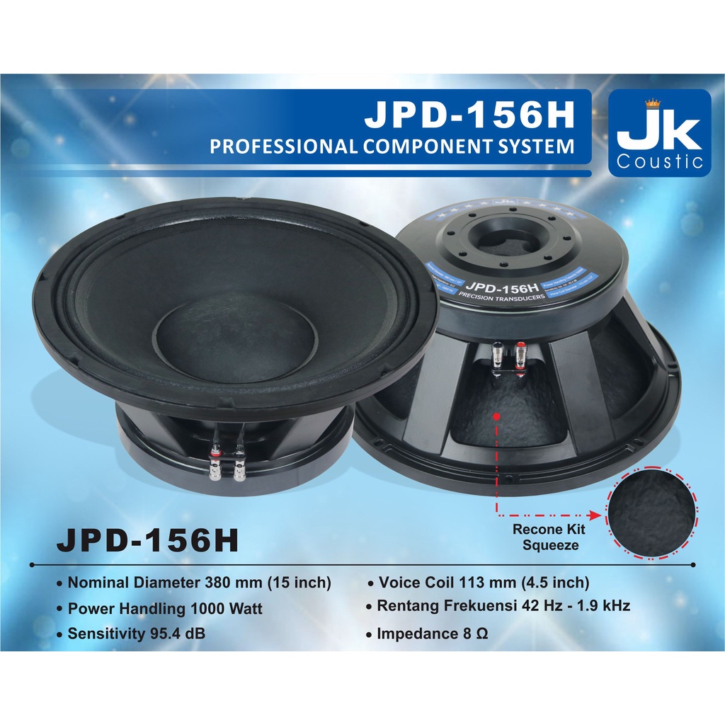 Speaker JPD 156H JK Coustic Speaker 15 inc