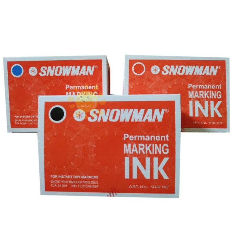 

TINTA SPIDLOL PERMANEN SNOWMAN G-12 (12PCS/1LUSIN)