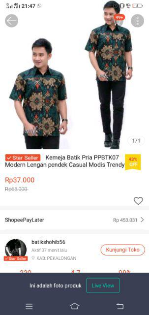 Kemeja Batik Pria Ppbtk07 Modern Lengan Pendek Casual Modis Trendy Masa Kini M L Xl Asli Pekalongan