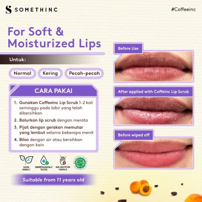 SOMETHINC LIP SCRUB 4.5GR COFFEINC SKRUB BIBIR KOPI KOSMETIK SKINCARE