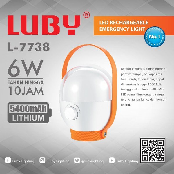 LAMPU EMERGENCY LUBY L-7738 6 WATT