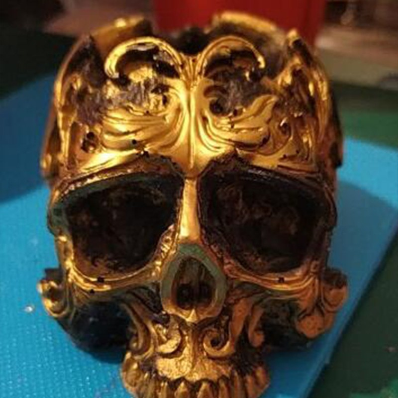 Glitter Skull Head Ashtray Epoxy Resin Mold Flowerpot Plant Pot Silicone Mould DIY Crafts Plaster Home Decoration Ornaments Casting Tool