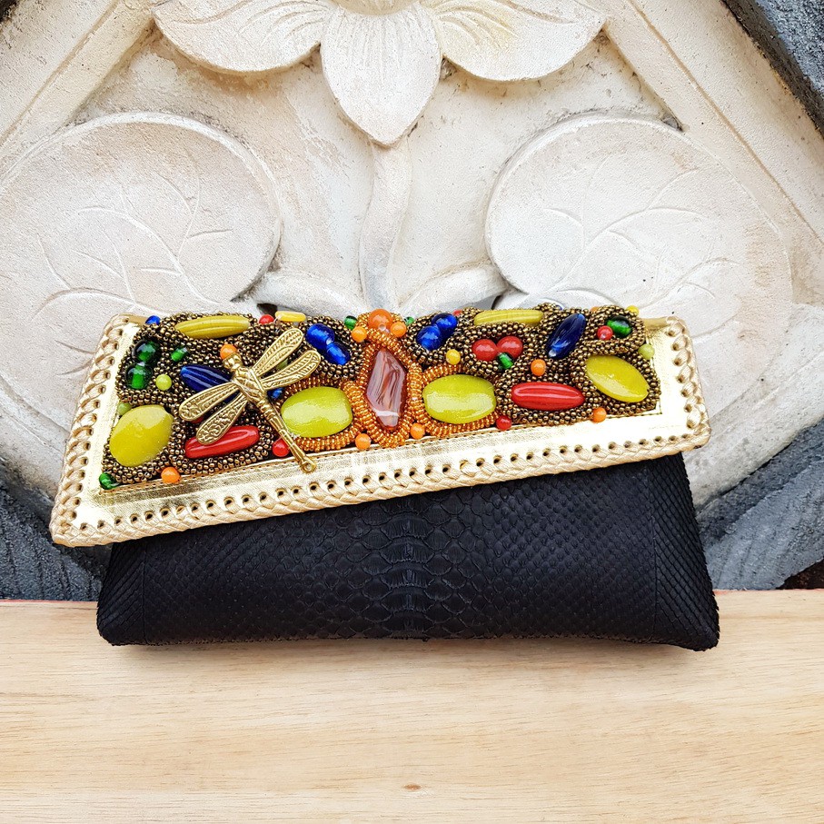Clutch Kulit Ular Asli Niswara Size S Handmade Asli Bali