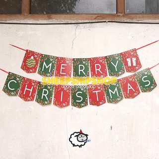 BANNER MERRY CHRISTMAS Bunting Flag Natal Snowman Santa Claus Juniper